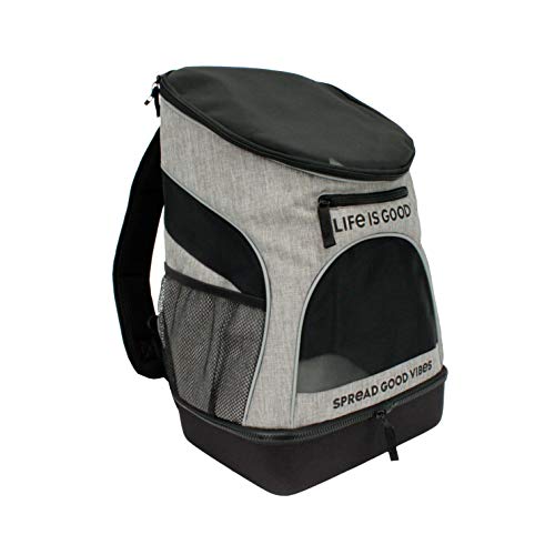 Coastal - Life is Good - Backpack Pet Carrier, Heather Grey, 11.5" L x 9" W x 17.5" H