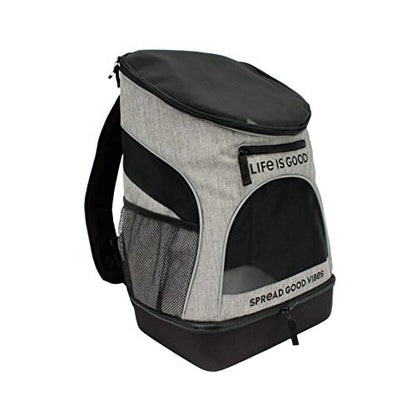 Coastal - Life is Good - Backpack Pet Carrier, Heather Grey, 11.5" L x 9" W x 17.5" H