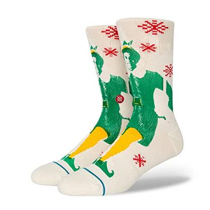 Stance Buddy The Elf Crew Socks (Small, Offwhite)