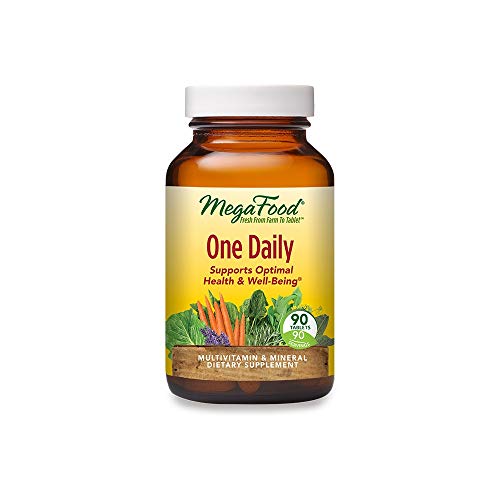 MegaFood One Daily - Supports Overall Health - Multivitamin with B Vitamins and Food Blend - Gluten-Free, Vegetarian, and Made without Dairy - 90 Tabs