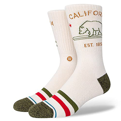 Stance Crew California Republic 2 Socks (Medium, Off White)