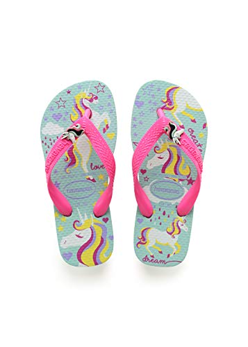 Havaianas Kid's Unicorn Fantasy Flip Flop Sandals - Blue/Pink, 9 Children