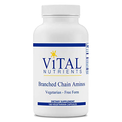 Vital Nutrients - Branched Chain Aminos - Blend of L-Leucine, L-Isoleucine, L-Valine, and L-Lysine HCl Amino Acids - 180 Vegetarian Capsules per Bottle