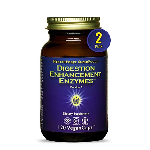HealthForce SuperFoods Digestion Enhancement Enzymes - 120 VeganCaps - Pack of 2
