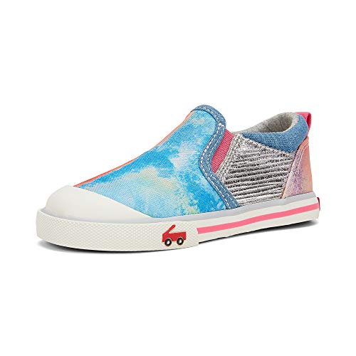 See Kai Run, Italya Slip-On Sneakers for Kids, Silver Sky, 4 M US Toddler