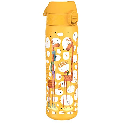 Ion8 Kid's Stainless Steel Water Bottle - Food-Safe and Odor Resistant - Fits Car Cup Holders, Backpack Pockets and More, 20 oz / 600 ml (Pack of 1) - Giraffe