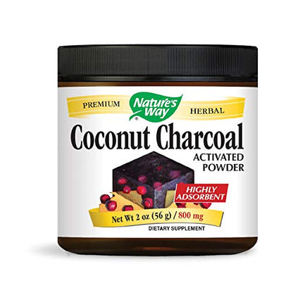 NATURES WAY COCONUT CHARCOAL POWDER, 2 Ounce