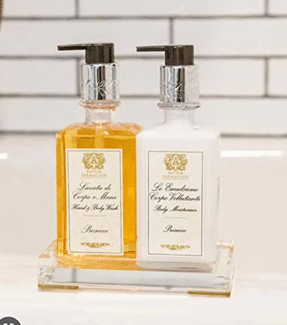 Antica Farmacista Gift Set with Hand/Body Wash, Body Moisturizer and Acrylic Bath/Body tray - Prosecco