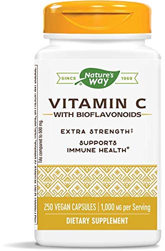Vitamin C 1000 mg with Bioflavonoids, 1000 mg Vitamin C per Serving, 250 Vegetarian Capsules (2 Pack)