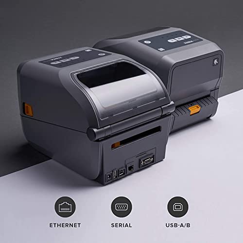 Zebra ZD621 Thermal Transfer Desktop Printer 203 dpi Print Width 4 inch USB Ethernet Serial with Peeler ZD6A042-311F00EZ