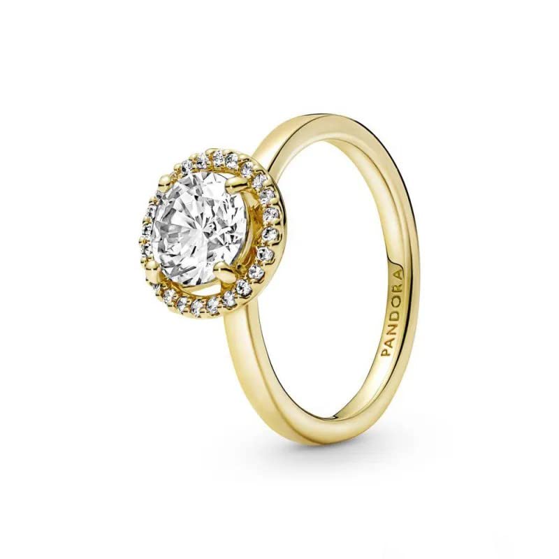 PANDORA Sparkling Round Halo Ring, Size 52, With Gift Box