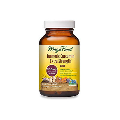 MegaFood, Turmeric Strength for Joint, Maintains Joint Health and Mobility, Vitamin and Herbal Dietary Supplement, Gluten Free, Vegan, 60 tablets (30 servings)