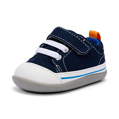 See Kai Run - Stevie II First Walker Shoe for Infants, Navy Canvas, 4