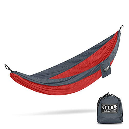 ENO, Eagles Nest Outfitters SingleNest Lightweight Camping Hammock, Red/Charcoal