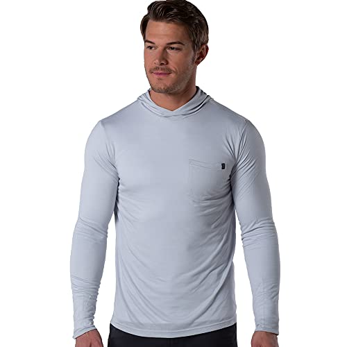 Cariloha Men's Bamboo-Viscose Long-Sleeve Crossover Hoodie - Large - Gray