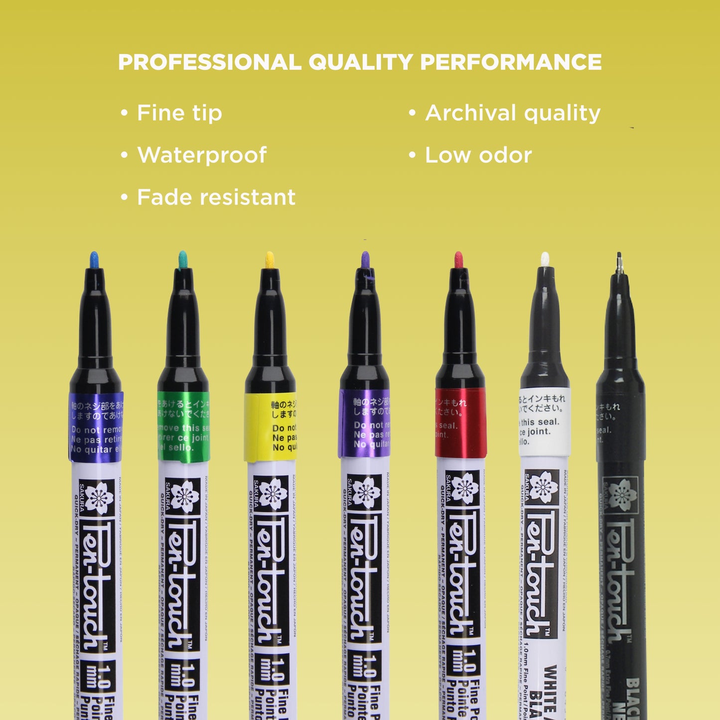 Sakura 42392 7-Piece Fine Pentouch Paint Marker, 1.0mm, Yellow, Red, Purple, Green, Blue, White and Black