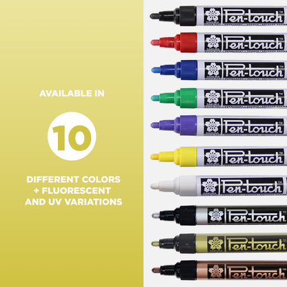 Sakura 42392 7-Piece Fine Pentouch Paint Marker, 1.0mm, Yellow, Red, Purple, Green, Blue, White and Black