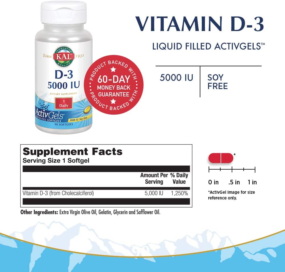 KAL 5000 Iu Ultra D-3 Tablets, 90 Count