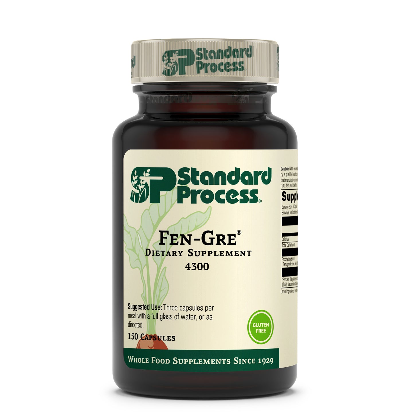 Standard Process Fen-Gre - Whole Food Mucus and Blood Glucose - Blood Sugar Support with Rice Bran, Okra Fruit, and Fenugreek - 150 Capsules