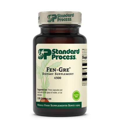 Standard Process Fen-Gre - Whole Food Mucus and Blood Glucose - Blood Sugar Support with Rice Bran, Okra Fruit, and Fenugreek - 150 Capsules