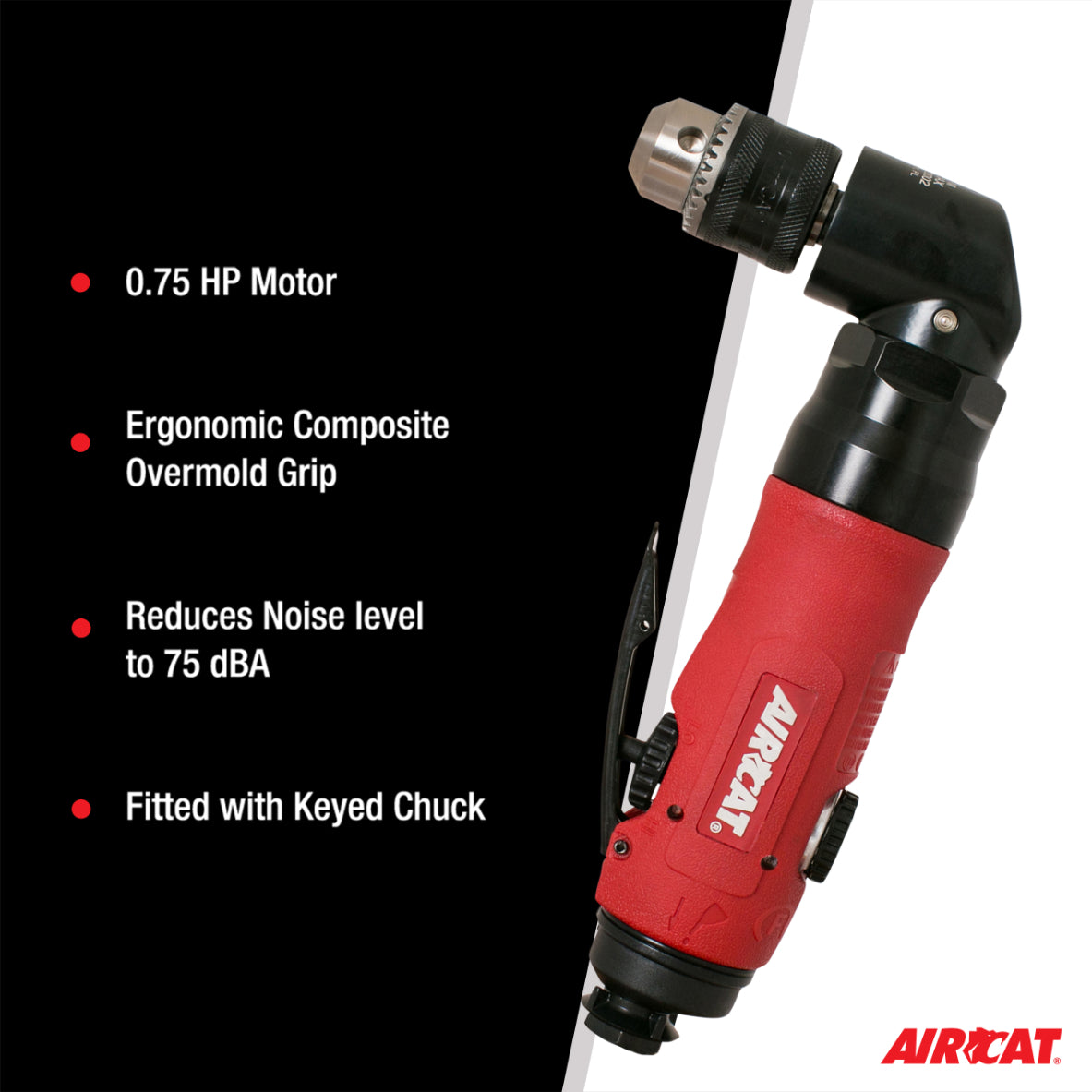 AirCAT 4337 3/8" Reversible Angle Drill 1,600 RPM