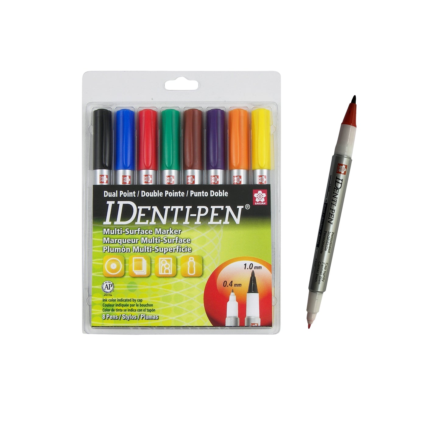 Sakura 44162 8-Piece Identi-Pen Permanent Marker Set, Colors may vary