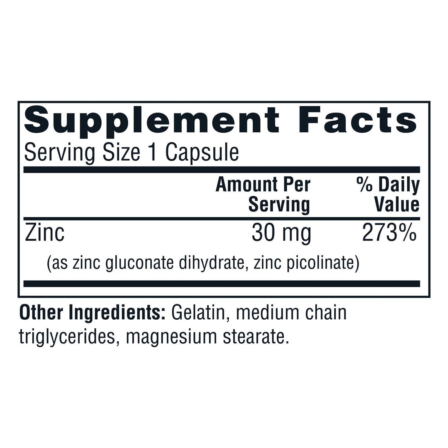 Twinlab Zinc Caps - Immune Support Supplement with Zinc Picolinate & Zinc Gluconate - Pure Zinc Supplement for Immune Defense, Healthy Skin - Zinc 30mg, 100 Capsules (Pack of 2)