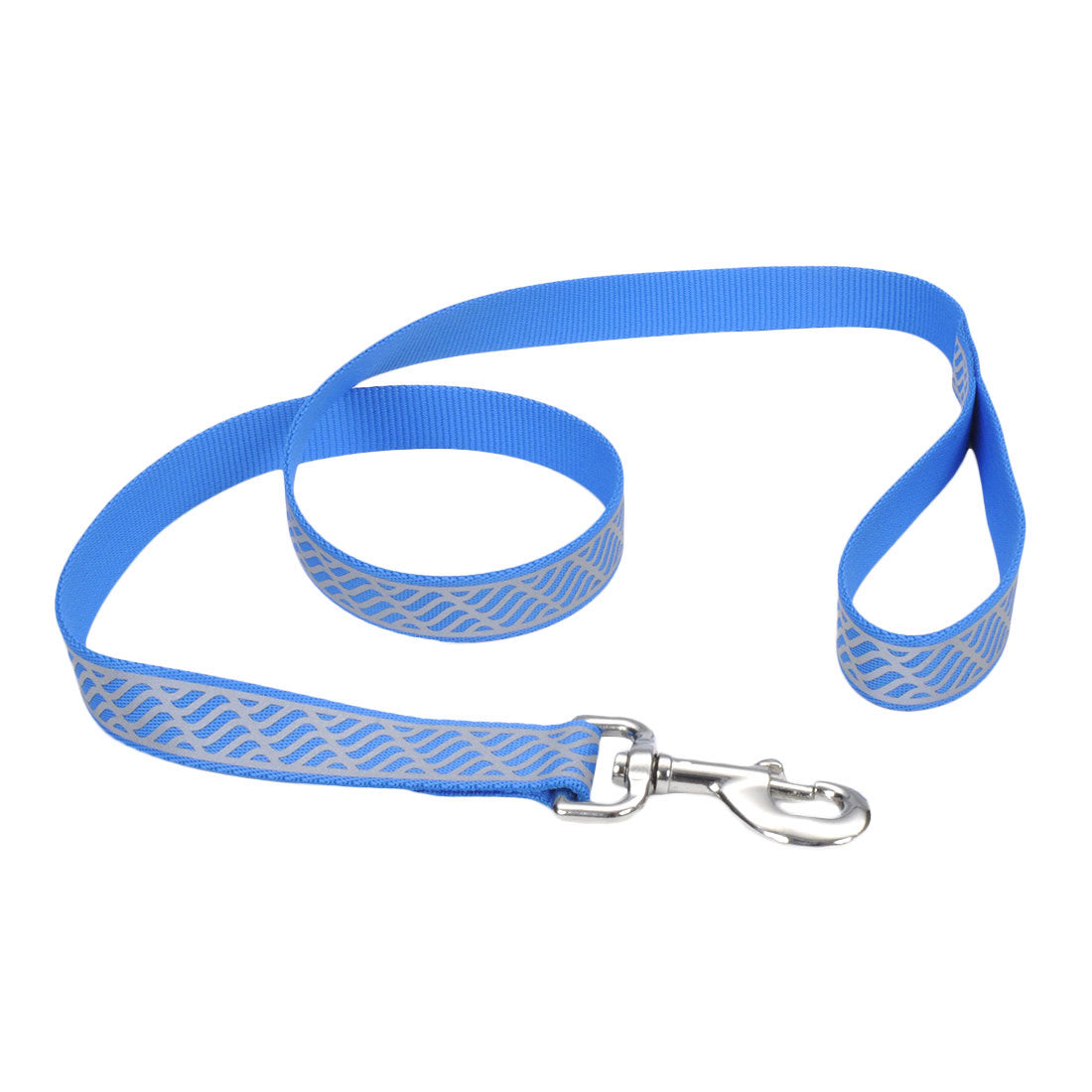 Coastal - Lazer Brite - Reflective Open-Design Dog Leash, Blue Lagoon Wave, 1" x 06'