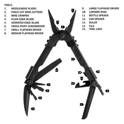 Gerber Gear 47550N MP600 Needle Nose Pliers Multitool Multi-Plier, Black