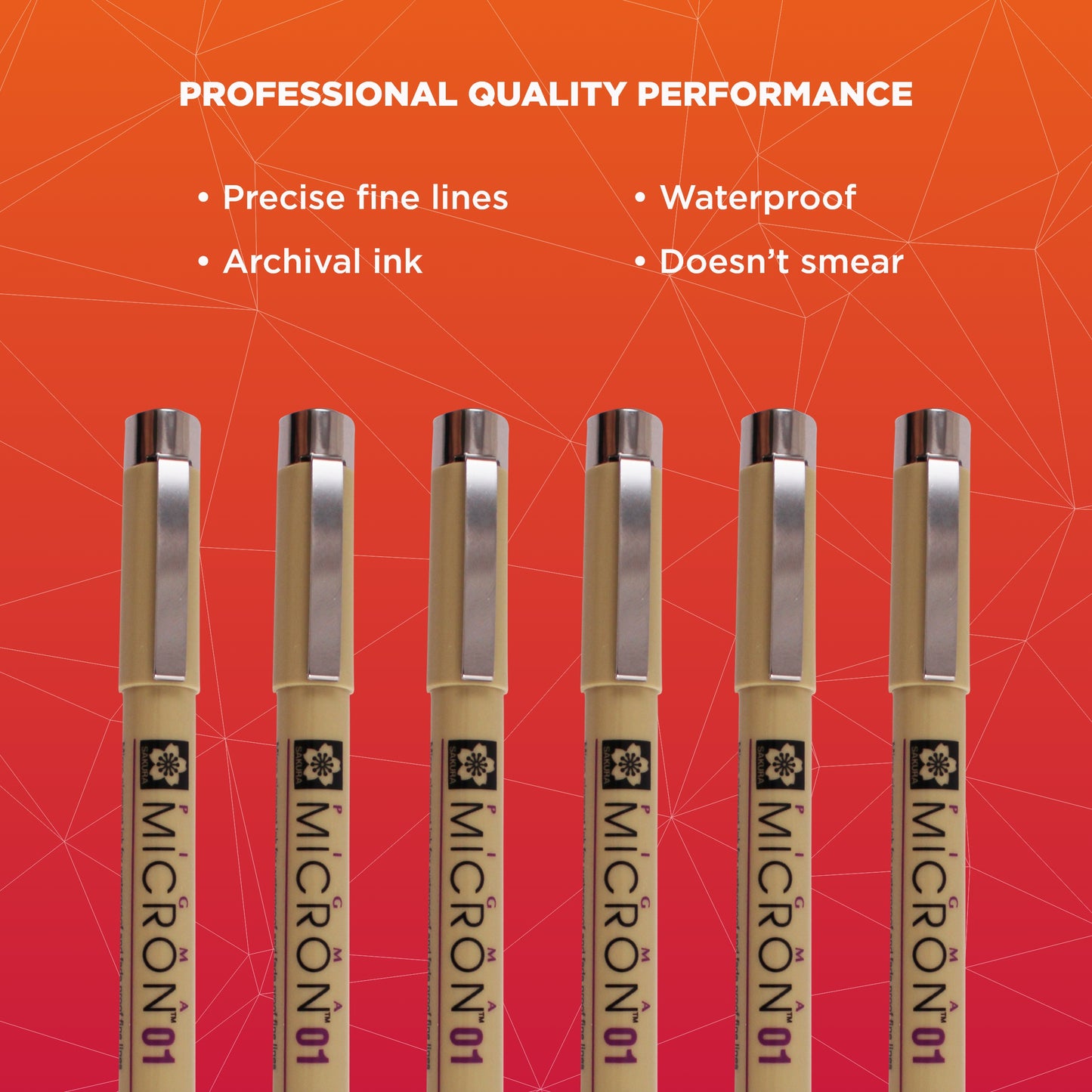 Sakura Pigma 50035 Micron Blister Card Ink Pen Set, Black, 01 6CT