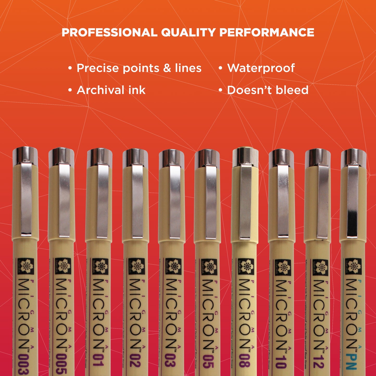 SAKURA Pigma Micron Black Ink Multi-tip Set, 10 Pack