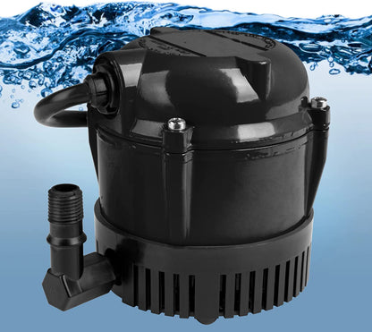 Little Giant #1 205 GPH Direct Drive Small Submersible Pump with 6-foot cord, Black, 501004