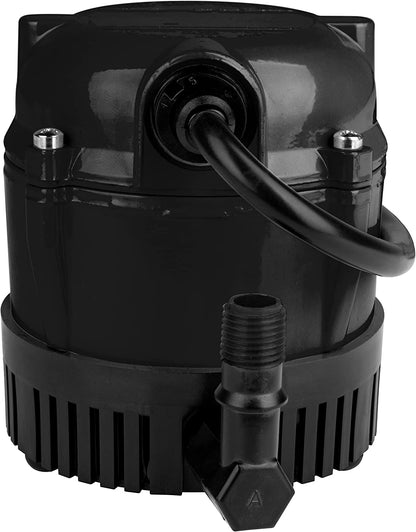 Little Giant #1 205 GPH Direct Drive Small Submersible Pump with 6-foot cord, Black, 501004