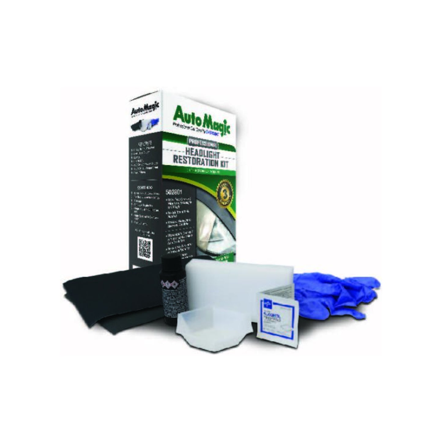 Auto Magic Headlight Restoration Kit - No Special Tools Required - All Materials and Supplies to Restore 1 Car or 2 Headlights