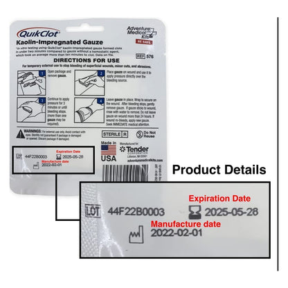 QuikClot Advanced Clotting Gauze - 3 x 24 in (2 Strips)
