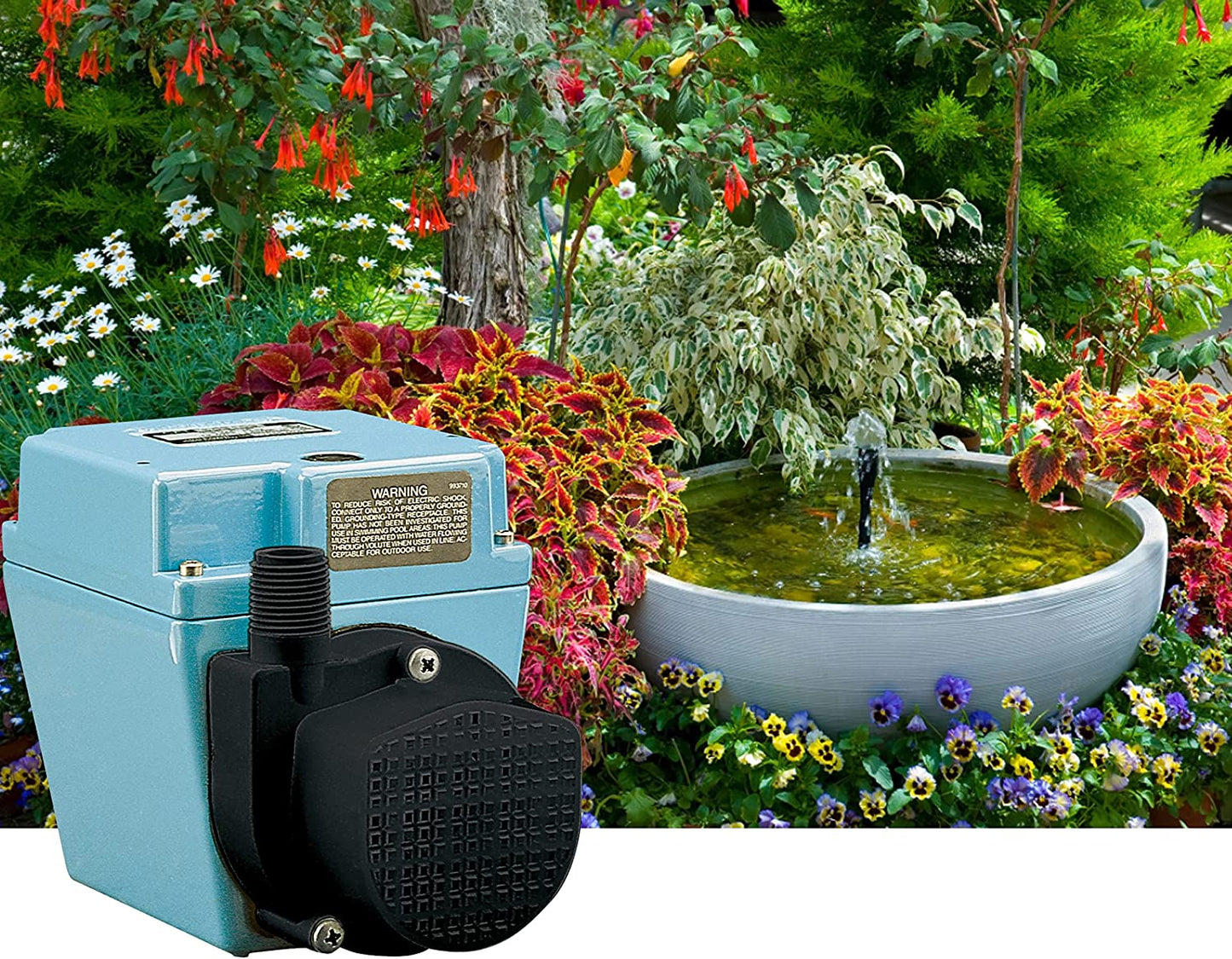 Little Giant 3E-12NR 115-Volt, 1/15 HP, 670 GPH Dual Purpose In-Line or Small Submersible, Oil-Filled Pump, 6-Ft. Cord, Blue, 503203