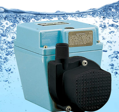 Little Giant 3E-12NRY 230-Volt, 1/15 HP, 600 GPH Oil-Filled Direct Drive In-Line or Submersible Pump with 12-ft. Cord (Plug-less), Blue, 503216