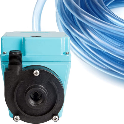 Little Giant 3E-12NRY 230-Volt, 1/15 HP, 600 GPH Oil-Filled Direct Drive In-Line or Submersible Pump with 12-ft. Cord (Plug-less), Blue, 503216