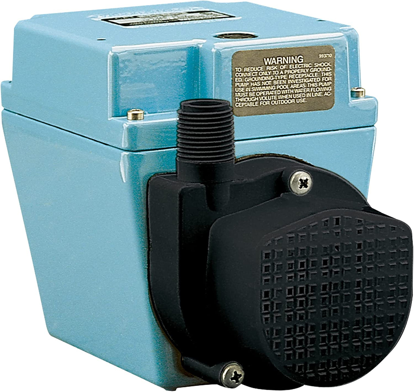 Little Giant 3E-12NRY 230-Volt, 1/15 HP, 600 GPH Oil-Filled Direct Drive In-Line or Submersible Pump with 12-ft. Cord (Plug-less), Blue, 503216