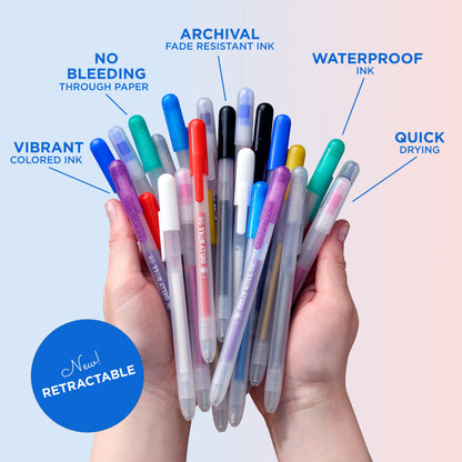 SAKURA Gelly Roll Retractable Classic Color Set: 4 Black, 4 Blue, 2 Red