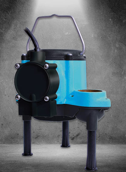 Little Giant 6-CIA 115 Volt, 1/3 HP 2760 GPH Cast Iron Submersible Sump Pump with Extended Leg Kit and Integral Diaphragm Switch, 10-Ft. Cord, Blue, 506162