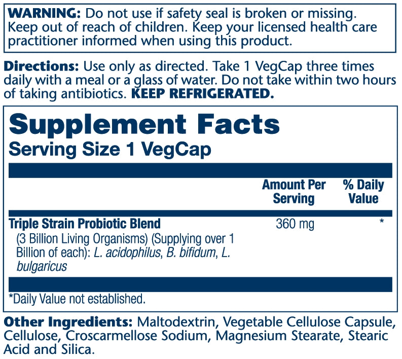 Solaray Multidophilus 3 Freeze Dried | 3 Billion CFU | Probiotics L. acidophilus, B. bifidum, and L. bulgaricus for