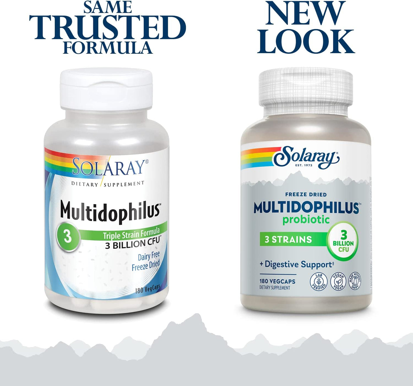 Solaray Multidophilus 3 Freeze Dried | 3 Billion CFU | Probiotics L. acidophilus, B. bifidum, and L. bulgaricus for