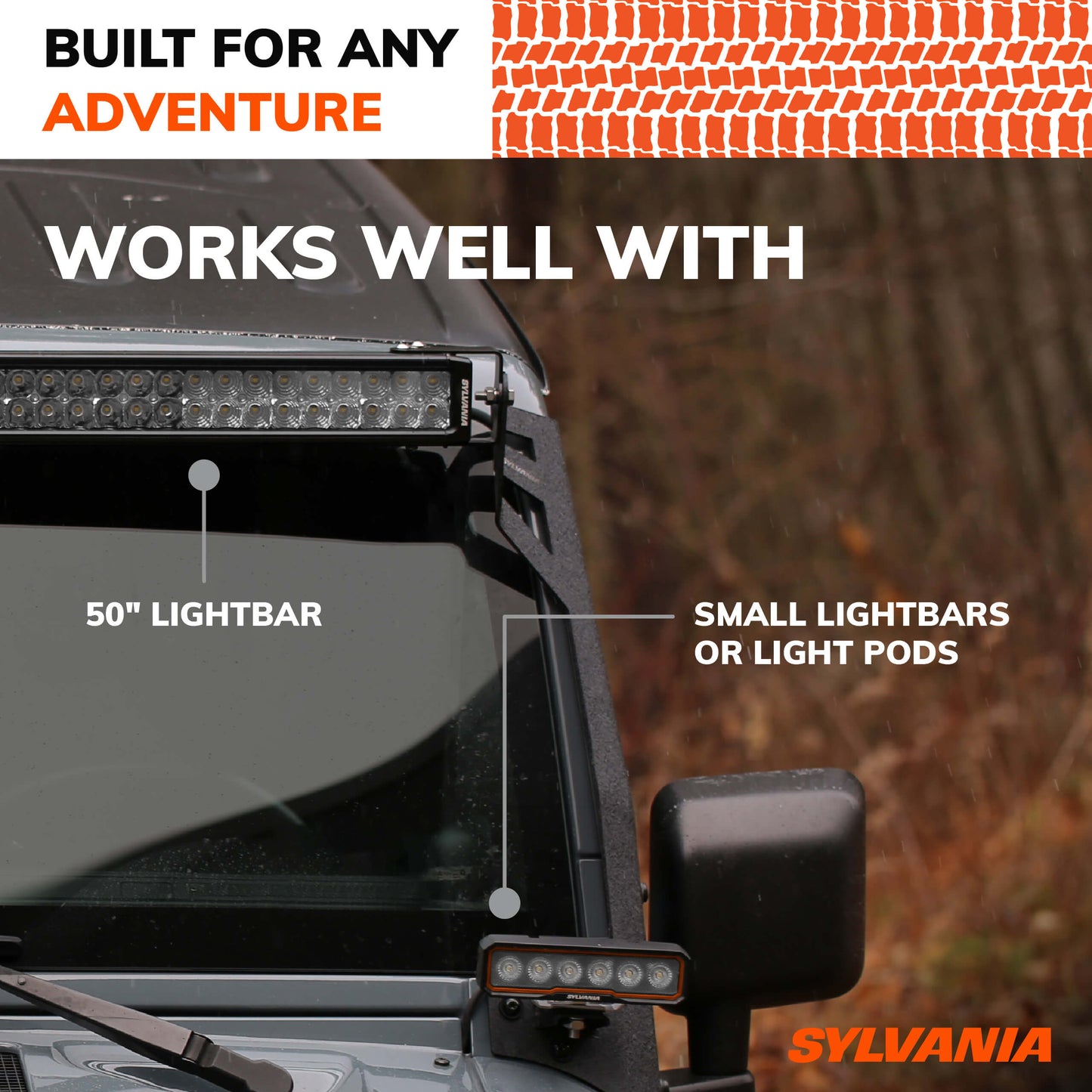 SYLVANIA 50" A-Pillar Mounting Bracket Compatible with Jeep Wranglers JK 2007-2017 Models