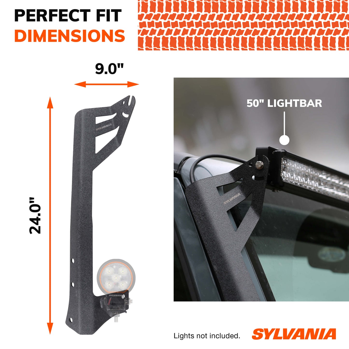 SYLVANIA 50" A-Pillar Mounting Bracket Compatible with Jeep Wranglers JK 2007-2017 Models