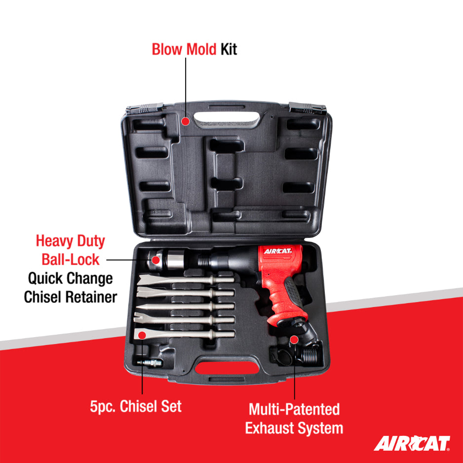 AIRCAT 5100-A .401 Shank Composite Medium Stroke Air Hammer Kit - 3,000 BPM
