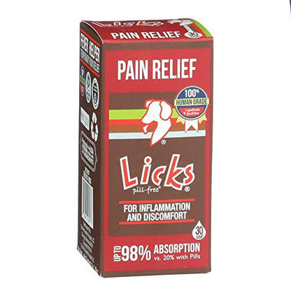 Licks Pill-Free Dog Pain Relief - Inflammation Supplement - Pain Relief Supplement for Dogs - Dog Health Supplies - Gel Packets - 30 Use