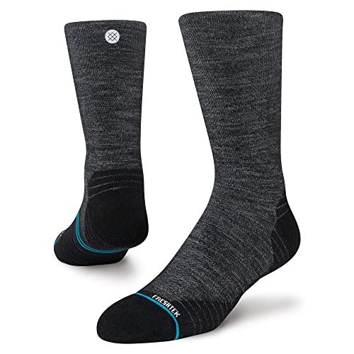 Stance Run Light Crew Socks (Small, Black)