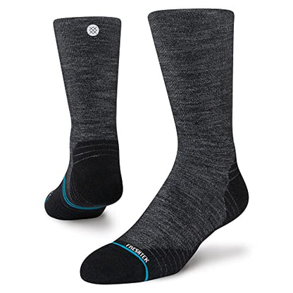 Stance Run Light Crew Socks (Small, Black)