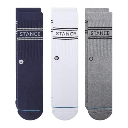 Stance Basic 3 Pack Crew Socks (Medium, Navy)